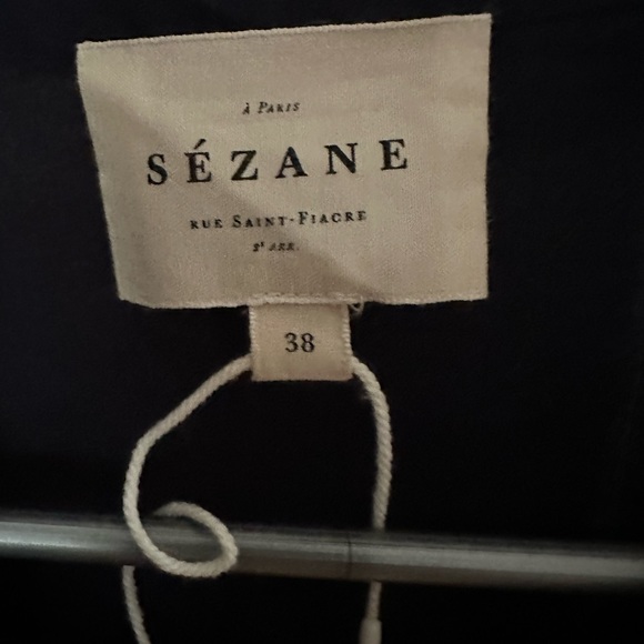 Sezane blouse navy blue and sequins 38 - Picture 3 of 4